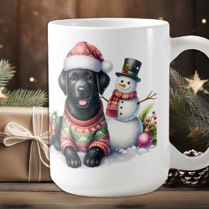 Taza De Café Navidades de Snowman, un perro acribillador