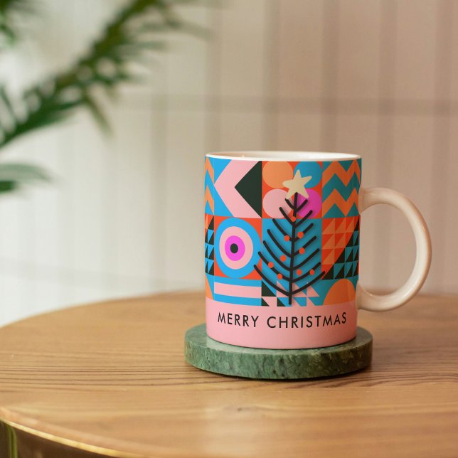 Taza De Café Navidades de suciedad geométrica de suciedad moder (Subido por el creador)