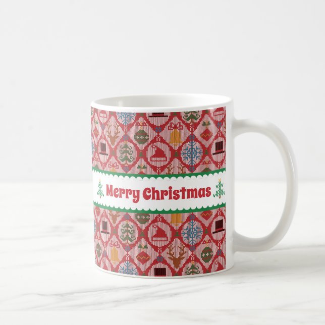 Taza De Café Navidades de suéter feo (Derecha)