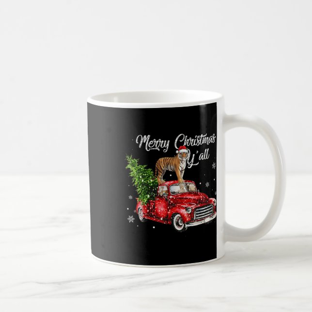 Taza De Café Navidades de suéter feos de camionetas rojas monta (Derecha)