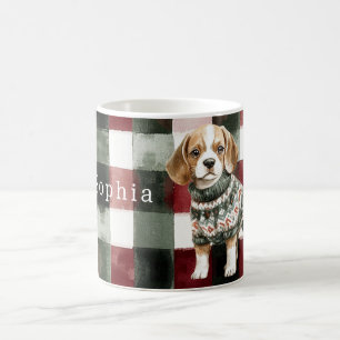 Taza De Café Navidades de suéter verde de perro