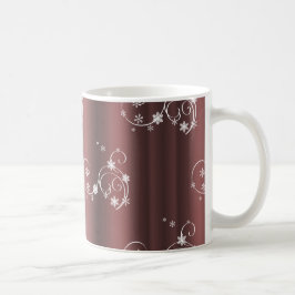 Taza De Café Navidades de Swirls Blancas Marrones Metálicos