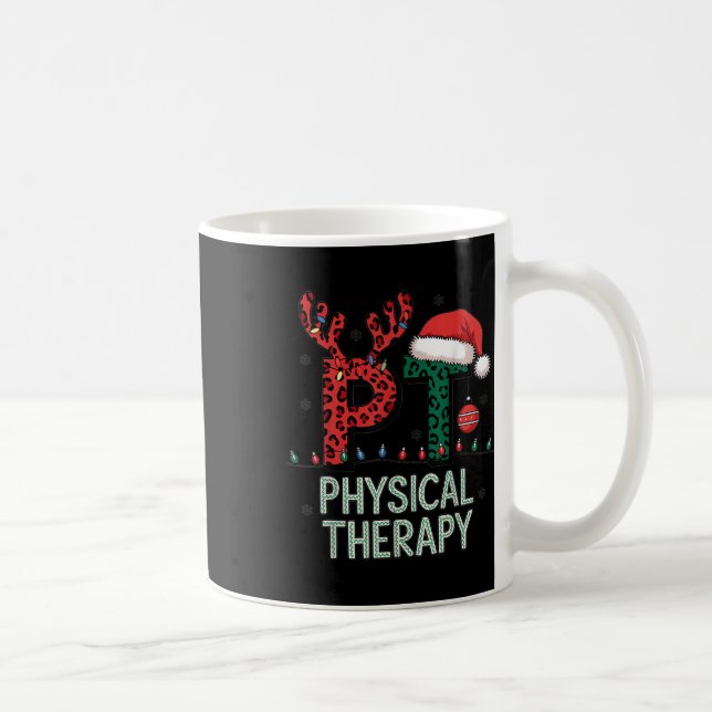 Taza De Café Navidades de Terapia Física Santa Hat Pt Terapista (Derecha)