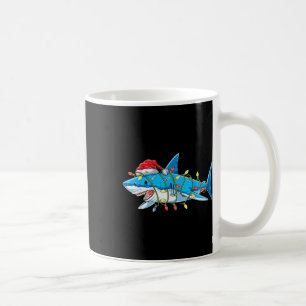 Taza De Café Navidades de tiburones de Santa Jaws encienden flo