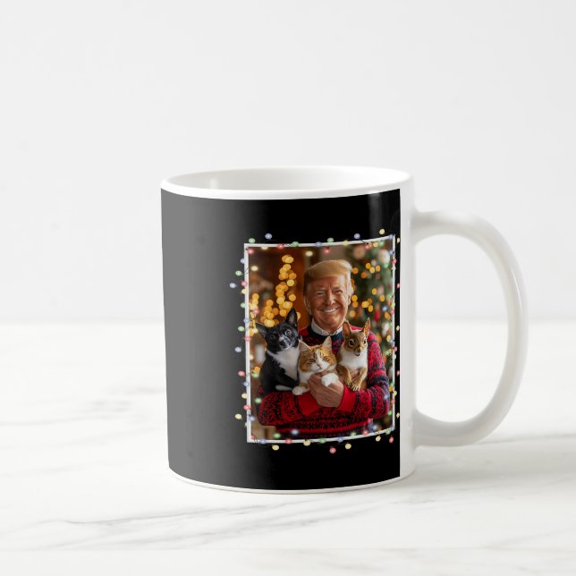 Taza De Café Navidades de Trump sudan perrera de perro de gato (Derecha)