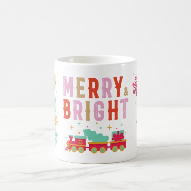Taza De Café Navidades de vacaciones Coffee Mug "Merry & Bright (Centro)