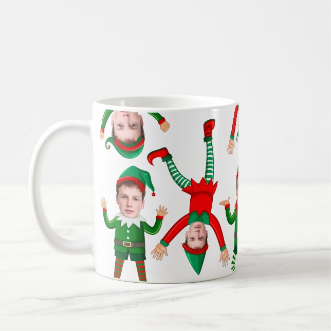Taza De Café Navidades de vacaciones dan cara graciosa de Perso (Izquierda)