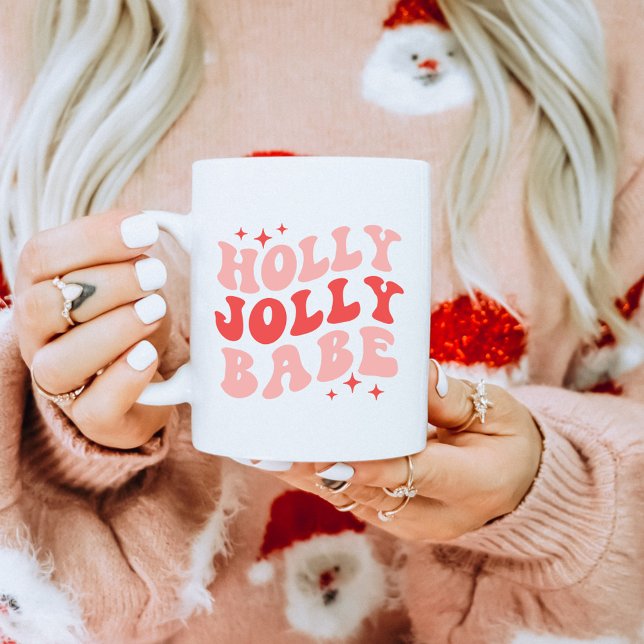 Taza De Café Navidades de vacaciones de Holly Jolly Babe (Subido por el creador)