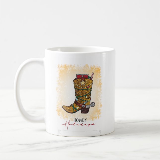 Taza De Café Navidades de vacaciones de Howad alumbran el arran (Izquierda)