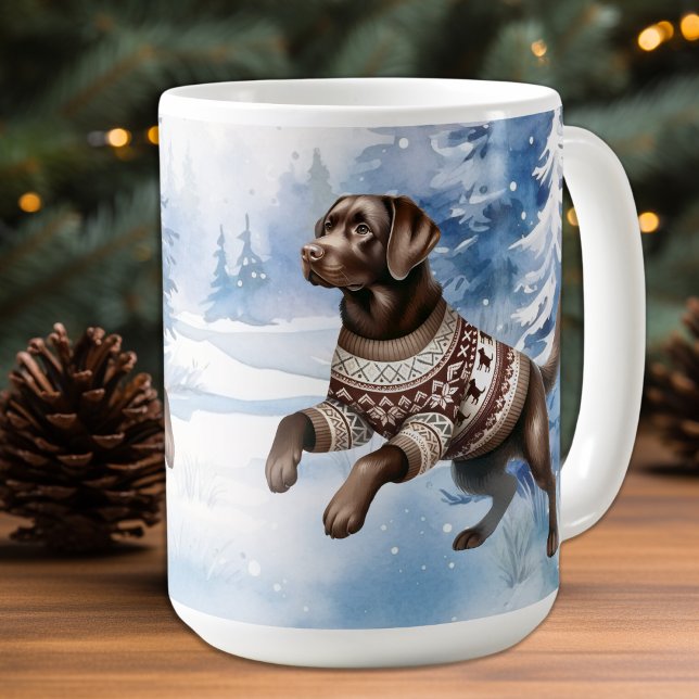 Taza De Café Navidades de vacaciones de invierno de perro recup (Subido por el creador)