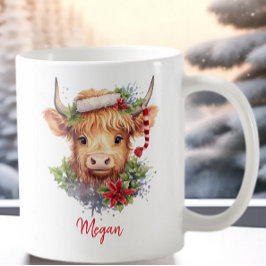 Taza De Café Navidades de vacaciones de vacas en la montaña San
