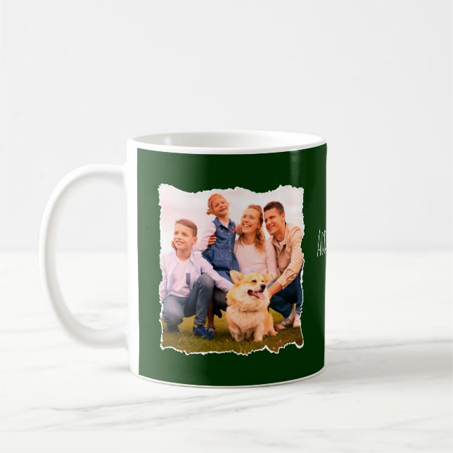 Taza De Café Navidades de vacaciones Personalizado de foto rega (Izquierda)