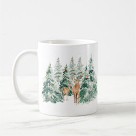 Taza De Café Navidades de venados de Winter Woodland