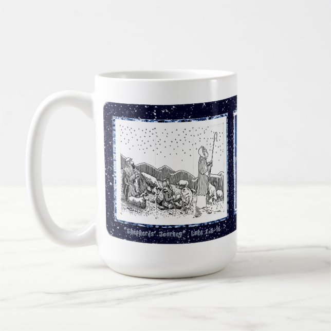 Taza De Café Navidades de "viaje de pastores" cargan peluca (Izquierda)
