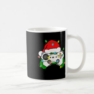 Taza De Café Navidades de videojuegos Gaming Santa Hat Control