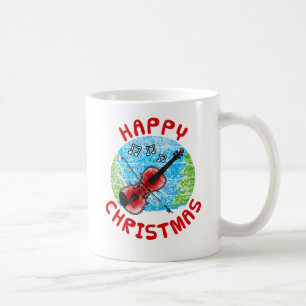Taza De Café Navidades de violín profesor de música violinista