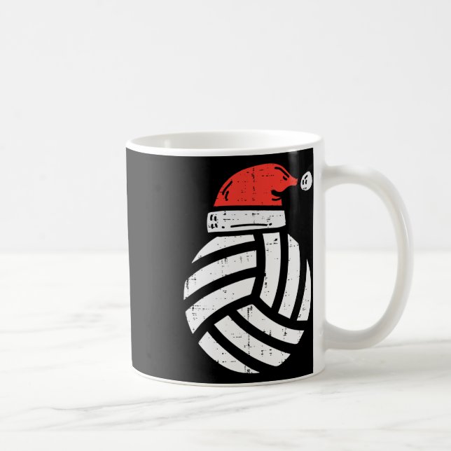 Taza De Café Navidades de voleibol de Santa Hat Jugador de Depo (Derecha)