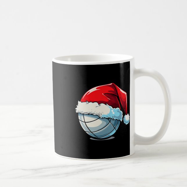 Taza De Café Navidades de voleibol Santa Hat divertidos voleibo (Derecha)