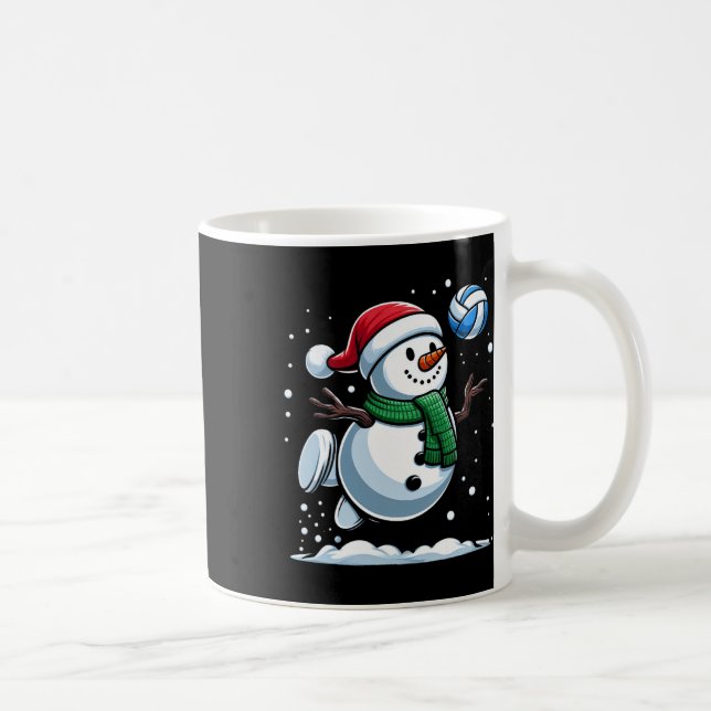 Taza De Café Navidades de voleibol Snowman Santa Hat Boys navid (Derecha)