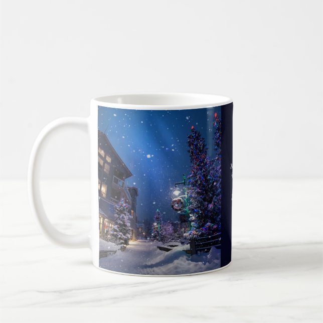 Taza De Café Navidades de Whistler Village, Canada Mug (Izquierda)