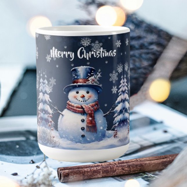 Taza De Café Navidades de Winter Forest Snowman (Winter Forest Snowman Christmas Mug)