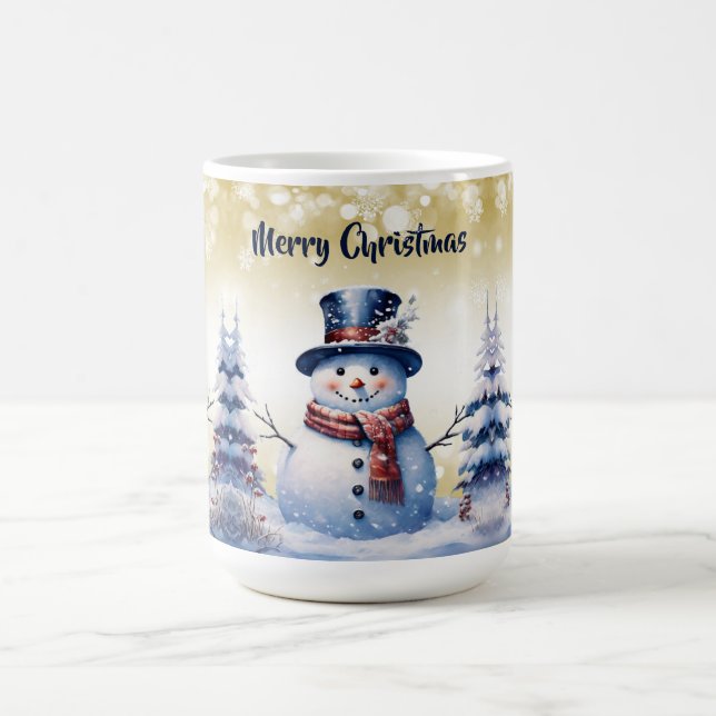 Taza De Café Navidades de Winter Forest Snowman | Oro (Centro)