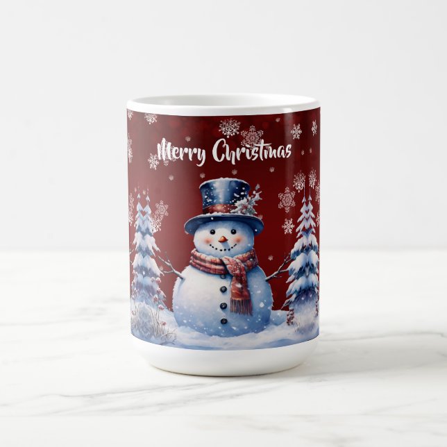 Taza De Café Navidades de Winter Forest Snowman | Roja (Centro)