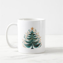 Navidades del árbol de pino de invierno café Mug