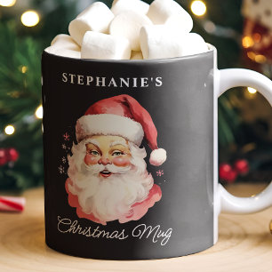Taza De Café Navidades del Black Vintage Retro Santa Claus