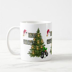 Taza De Café Navidades del bol de hierba de los cerezos,