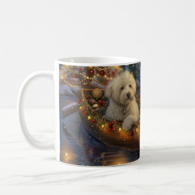 Taza De Café Navidades del Coton De Tulear: Viaje festivo (Izquierda)