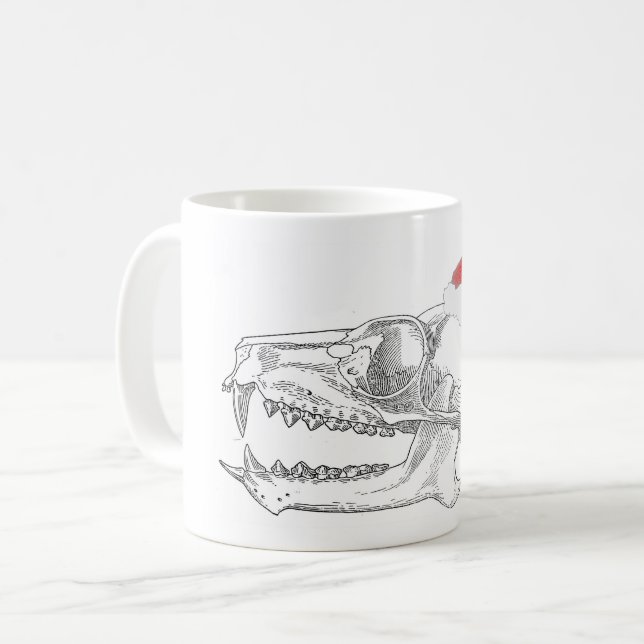 Taza De Café Navidades del cráneo de Lemur Coffee Mug (Anverso izquierdo)