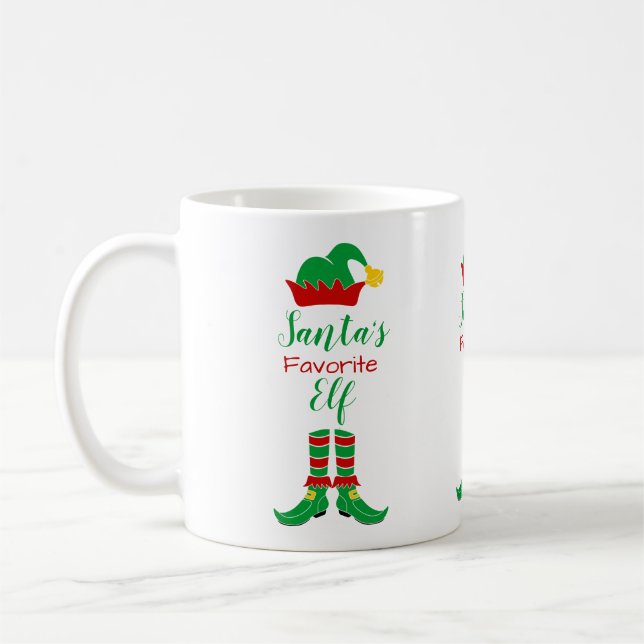 Taza De Café Navidades del Elf del personalizable Santa (Izquierda)