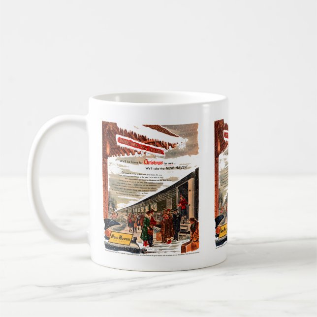 Taza De Café Navidades del Ferrocarril de New Haven 1947      (Izquierda)