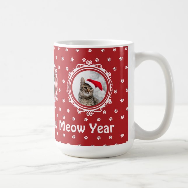 Taza De Café navidades del Gato "Happy Meow Year" (Derecha)