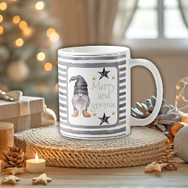 Taza De Café Navidades del Gnome de la acuarela de invierno de