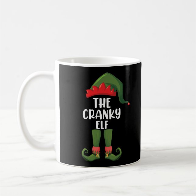 Taza De Café Navidades del grupo de coincidencia Cranky Elf (Izquierda)