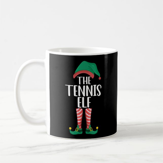 Taza De Café Navidades del grupo familiar Tennis Elf Matching (Izquierda)