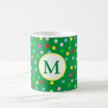 Navidades del Monograma Verde Coffee Mug