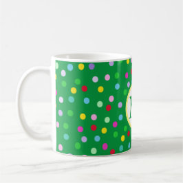 Taza De Café Navidades del Monograma Verde Coffee Mug