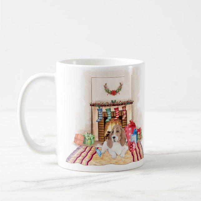 Taza De Café Navidades del montón de Basset. (Izquierda)