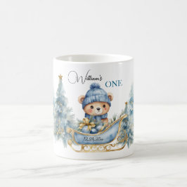 Taza De Café Navidades del oso primer invierno de cumpleaños