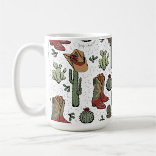 Taza De Café Navidades del país Cowboy Boots