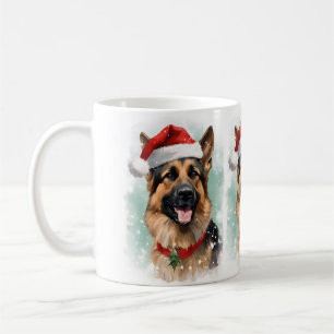 Taza De Café Navidades del Pastor Alemán pinchan obras de arte