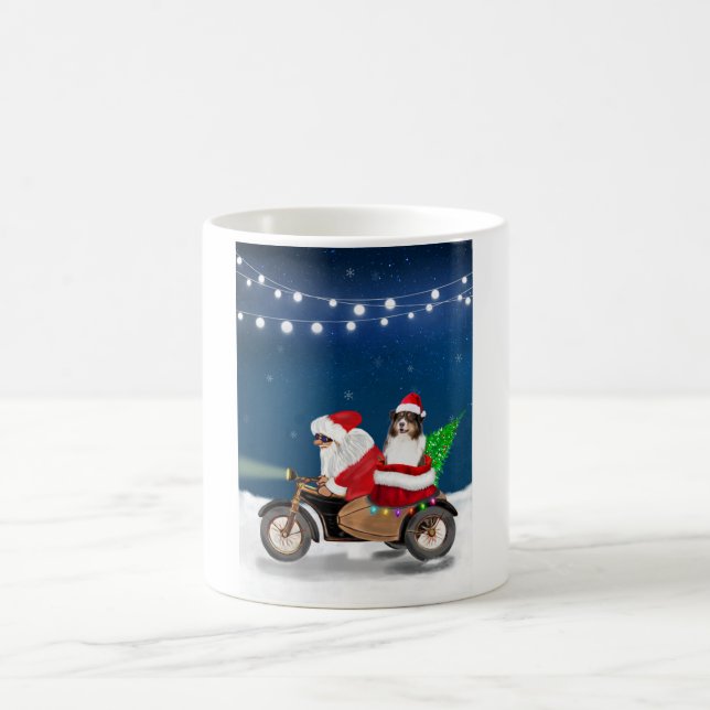 Taza De Café Navidades del Pastor Australiano Santa Claus (Centro)