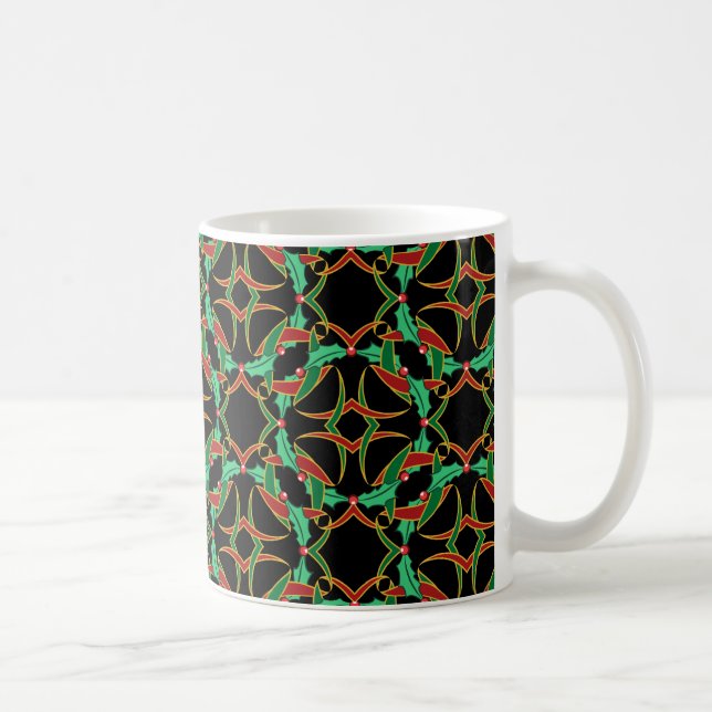 Taza De Café Navidades del patrón de guirnaldas celtas (Derecha)