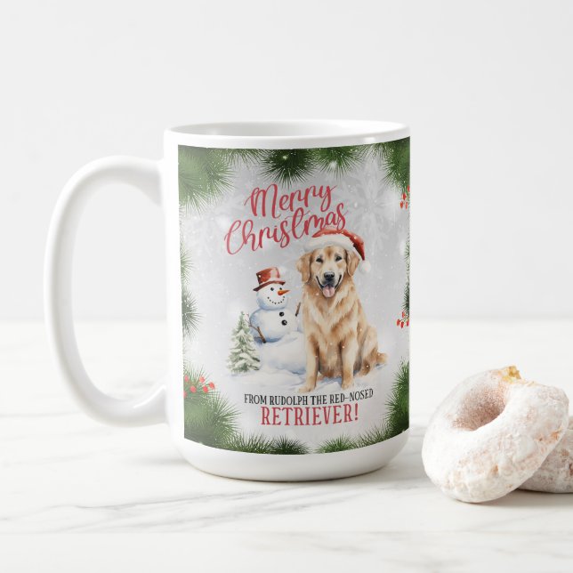 Taza De Café Navidades del perro del perro del perro del perro  (Con donut)