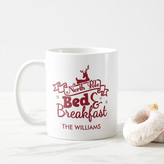Taza De Café Navidades del Polo Norte personalizados (Con donut)