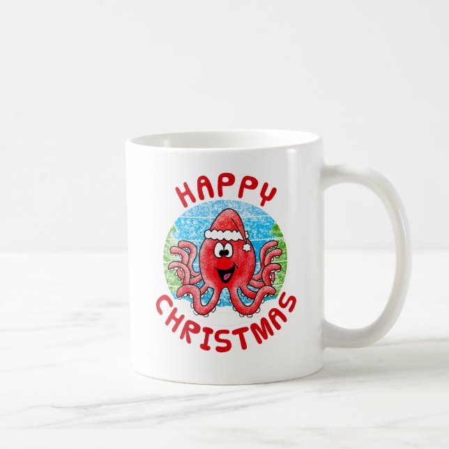 Taza De Café Navidades del pulpo Naturaleza animal Vida silvest (Derecha)