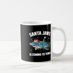 Taza De Café Navidades del tiburón de Santa Lucía Feliz Navidad